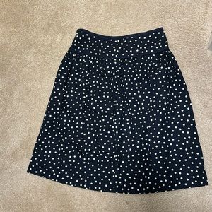 EUC J.CREW Navy Polka Dot Skirt
